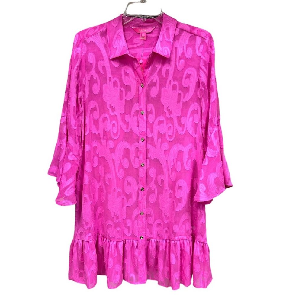 Lilly Pulitzer Linley Coverup Plumeria Pink Size Medium